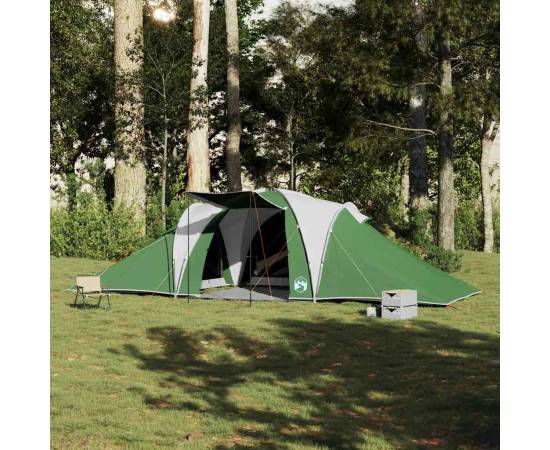 Cort de camping cupolă pentru 6 persoane, verde, impermeabil, 3 image