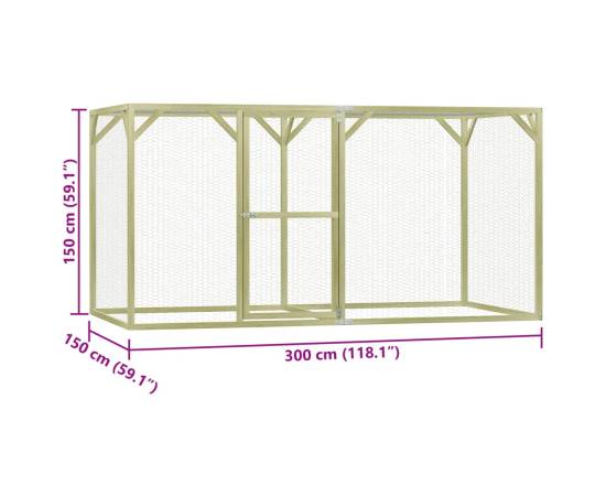 Cușcă pentru pui, 3x1,5x1,5 m, oțel, 6 image