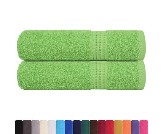 Prosoape de baie 2 buc verde mere 100x150cm 360g/m² 100% bumbac, 2 image