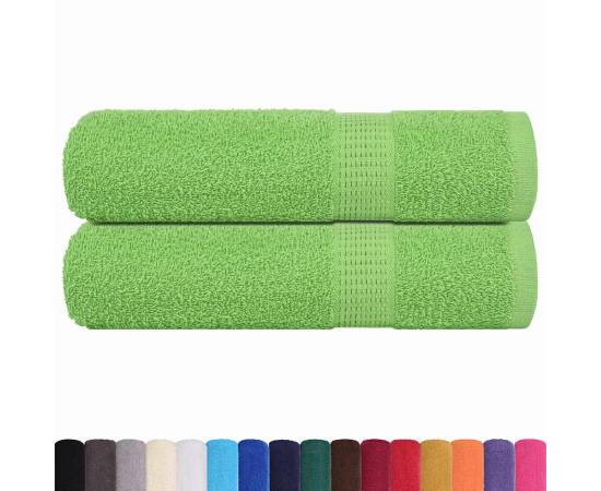 Prosoape de mână 2 buc verde măr 50x100 cm 360 g/m² 100% bumbac, 2 image