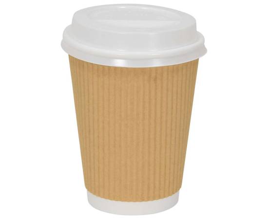 Capace pentru cești cafea hârtie 12 oz și 16 oz 1000 buc. alb