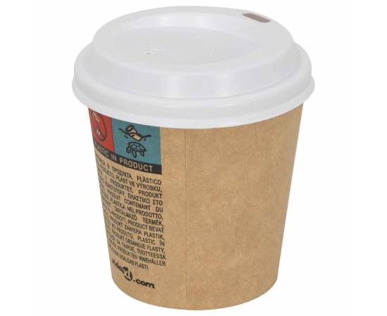 Capace pentru ceașcă cafea hârtie 4oz 1000 buc plastic alb