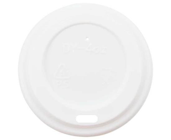 Capace pentru ceașcă cafea hârtie 4oz 1000 buc plastic alb, 3 image