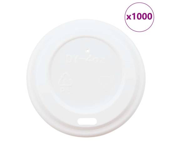 Capace pentru ceașcă cafea hârtie 4oz 1000 buc plastic alb, 2 image