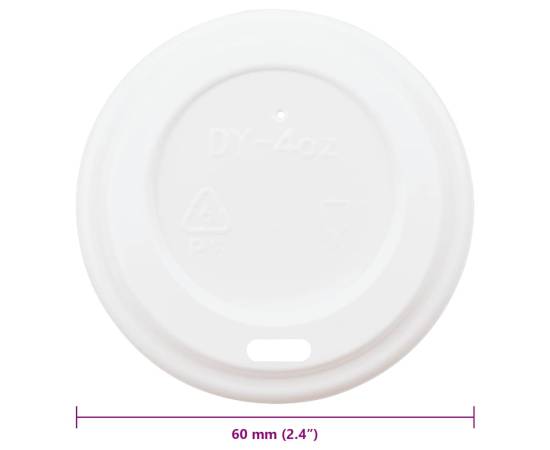 Capace pentru ceașcă cafea hârtie 4oz 1000 buc plastic alb, 6 image