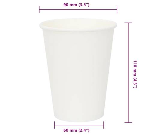 Cești de cafea din hârtie 1000 buc 12 oz 300 ml alb, 7 image