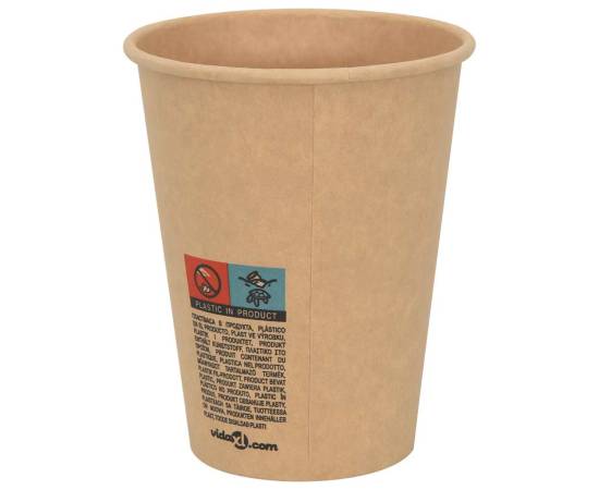 Cești de cafea din hârtie 1000 buc 12 oz 300 ml maro, 4 image