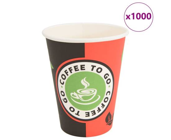 Cești de cafea din hârtie 1000 buc 12 oz 300 ml roșu și negru