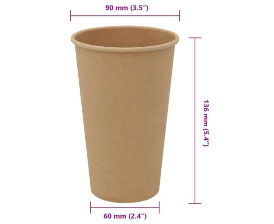 Cești de cafea din hârtie 1000 buc 16 oz 400 ml roșu și negru, 7 image