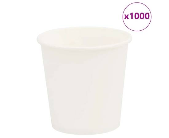 Cești de cafea din hârtie 1000 buc 4oz 100ml alb