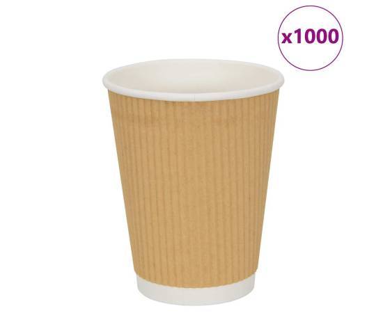 Cești de cafea din hârtie 500 buc 12 oz 300 ml maro