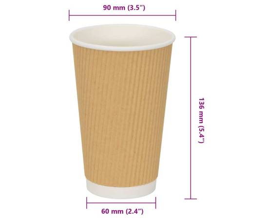 Cești de cafea din hârtie 500 buc 16 oz 400 ml roșu și negru, 7 image