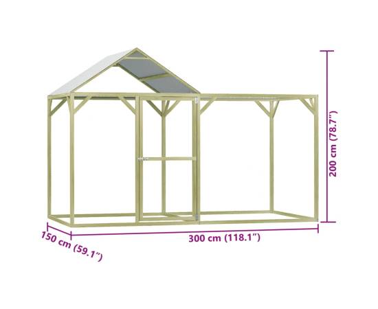 Cușcă pentru pui, 3x1,5x2 m, oțel, 7 image