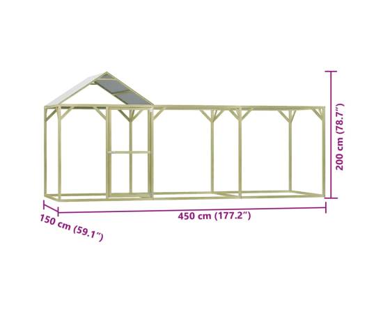 Cușcă pentru pui, 4,5x1,5x2 m, oțel, 7 image