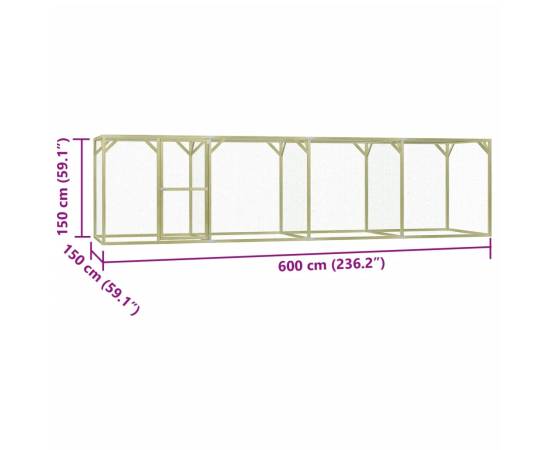 Cușcă pentru pui, 6x1,5x1,5 m, oțel, 6 image