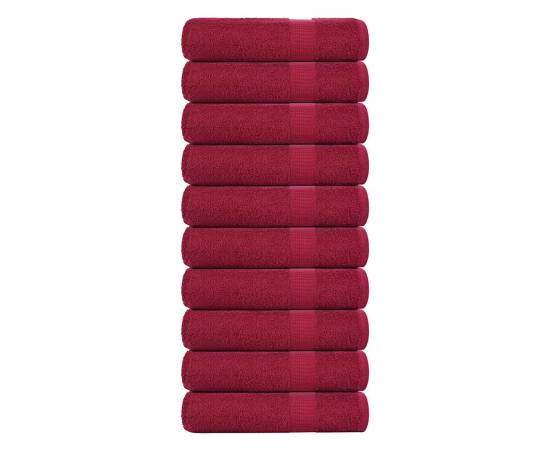 Prosoape de mână 10 buc bordeaux 50x100 cm 360 g/m² 100% bumbac