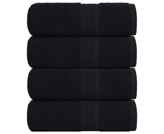 Prosoape cu săpun 4 buc negru 30x30 cm 360 g/m² 100% bumbac