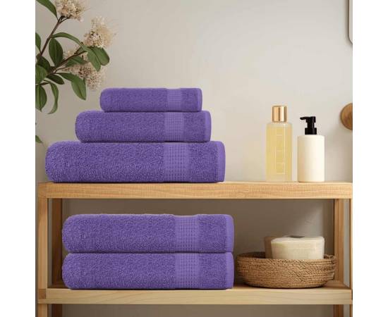 Prosoape de baie 2 buc violet 100x150 cm 360 g/m² 100% bumbac, 3 image