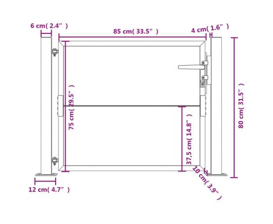 Poartă pentru grădină, 105x80 cm, oțel corten, 11 image