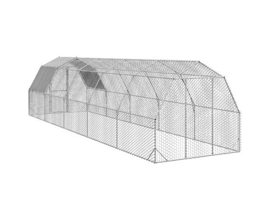 Țarc de găini cu acoperiș 2,5x10x2,25 m oțel galvanizat, 5 image