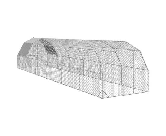 Țarc de găini cu acoperiș 2,5x12x2,25 m oțel galvanizat, 5 image