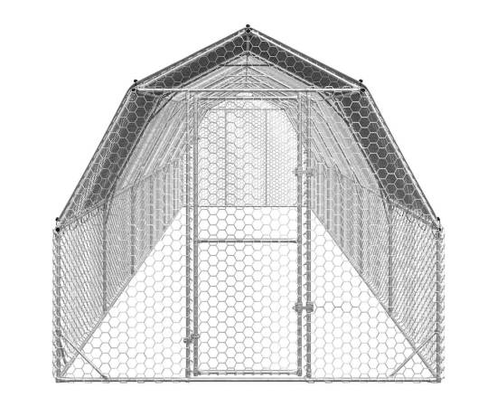 Țarc de găini cu acoperiș 2,5x12x2,25 m oțel galvanizat, 3 image