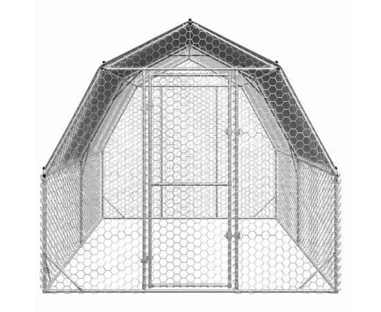 Țarc de găini cu acoperiș 2,5x4x2,25 m oțel galvanizat, 3 image