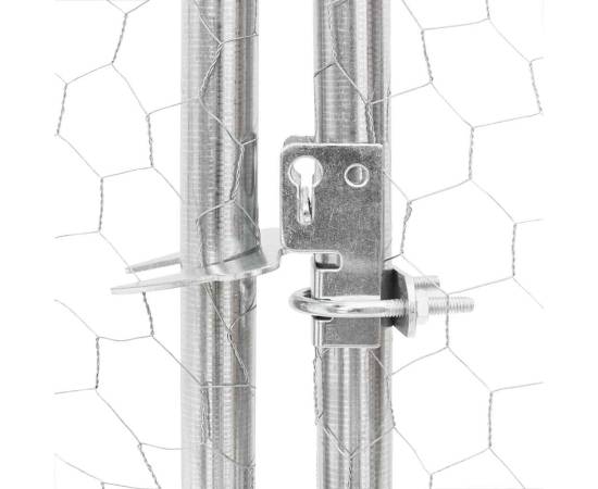 Țarc de găini cu acoperiș 2,5x4x2,25 m oțel galvanizat, 7 image