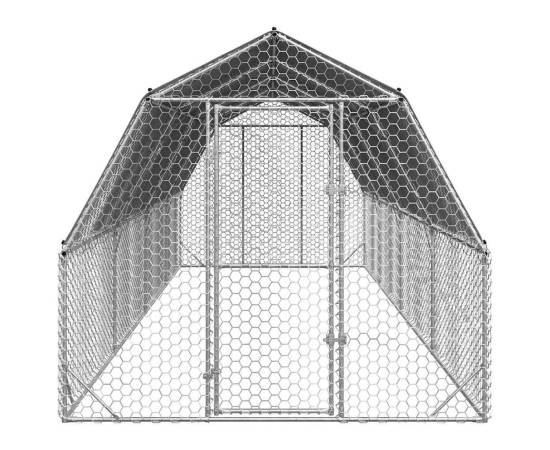 Țarc de găini cu acoperiș 2,5x8x2,25 m oțel galvanizat, 3 image