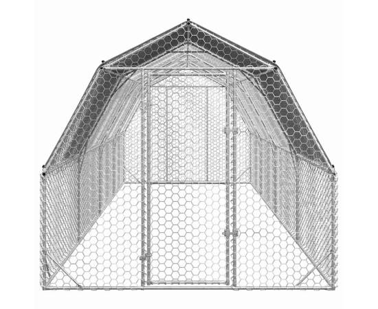 Țarc de găini cu acoperiș 2,5x8x2,25 m oțel galvanizat, 3 image