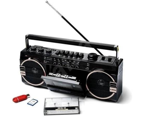 Radiocasetofon portabil retro ricatech pr1980 ghettoblaster, 2 x 8 w, am, fm,, 3 image