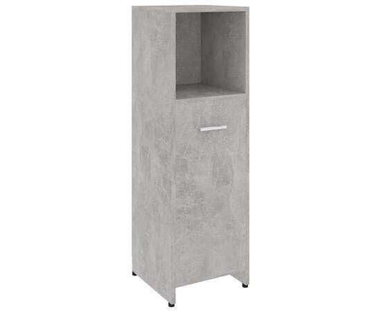 Set mobilier baie, 3 piese, gri beton, pal, 8 image