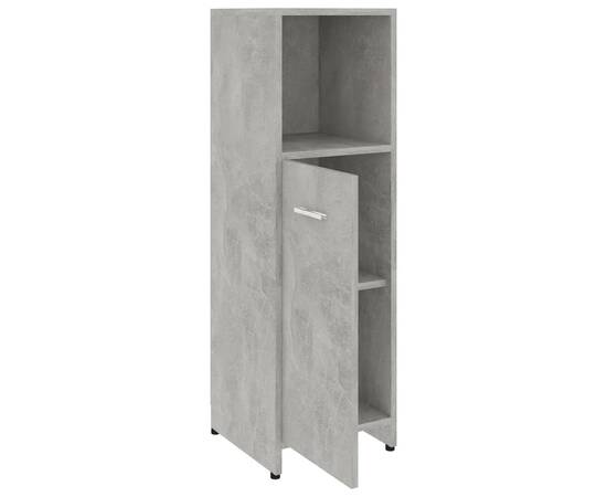 Set mobilier baie, 3 piese, gri beton, pal, 9 image