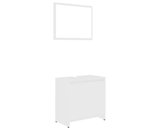 Set mobilier de baie, 3 piese, alb, pal, 10 image
