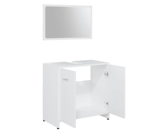 Set mobilier de baie, 4 piese, alb, pal, 4 image