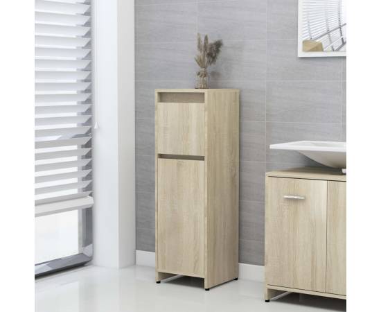 Set mobilier de baie, 4 piese, stejar sonoma, pal, 6 image