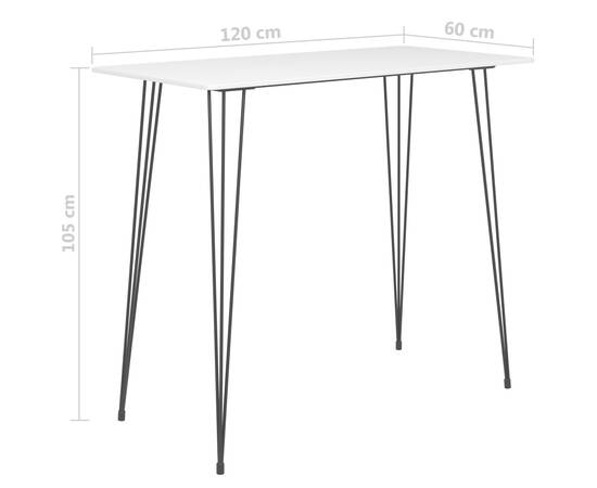 Set mobilier de bar, 7 piese, alb, 11 image