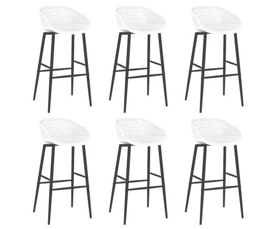 Set mobilier de bar, 7 piese, negru și alb, 6 image