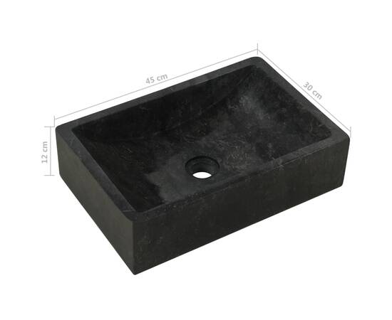 Măsuță toaletă și chiuvetă, lemn masiv de tec & marmură neagră, 8 image