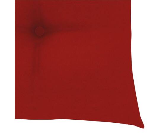 Scaun balansoar cu pernă roșie, lemn masiv tec, 6 image