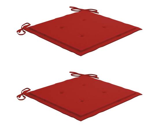 Scaun balansoar cu perne roșii, lemn masiv tec, 4 image