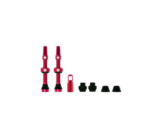 Set valve tubeless MUC-OFF FV / Presta 44 mm roşu