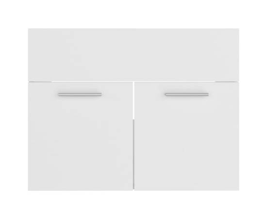 Set mobilier de baie, alb, pal, 8 image