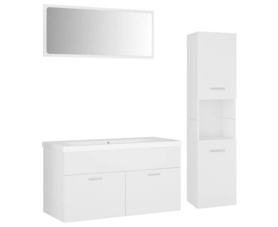 Set mobilier de baie, alb, pal, 2 image