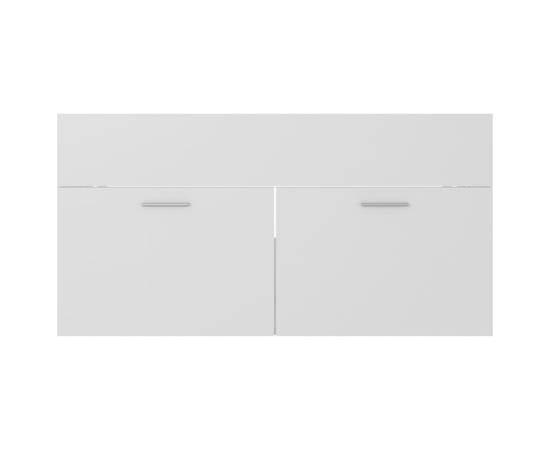 Set mobilier de baie, alb, pal, 8 image