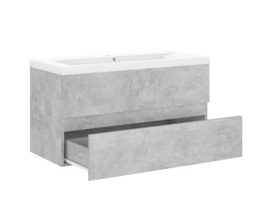 Dulap cu chiuvetă încorporată, gri beton, pal, 5 image