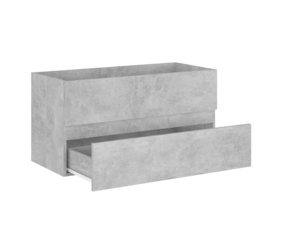 Dulap cu chiuvetă încorporată, gri beton, pal, 6 image