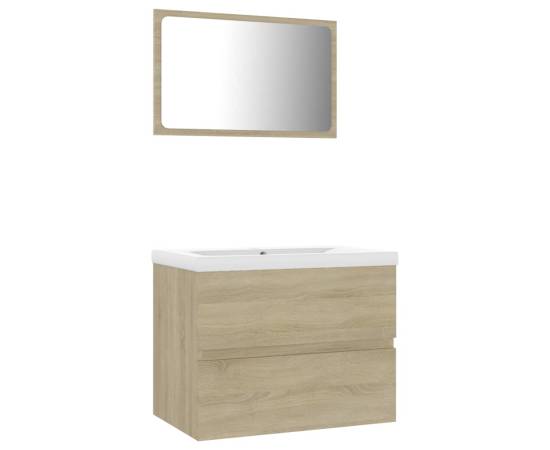 Set mobilier baie, stejar sonoma, pal, 2 image