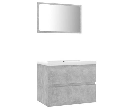 Set mobilier de baie, gri beton, pal, 2 image