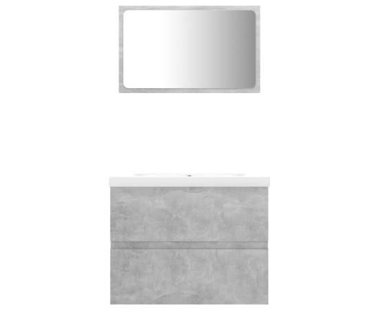 Set mobilier de baie, gri beton, pal, 6 image